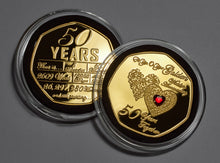 Load image into Gallery viewer, Your 50th Wedding Anniversary - Hours, Minutes etc - 24ct Gold with Gemstone
