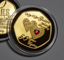 Load image into Gallery viewer, Your 50th Wedding Anniversary - Hours, Minutes etc - 24ct Gold with Gemstone