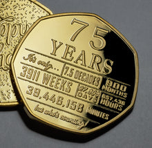 Load image into Gallery viewer, 75th Birthday 'But Who's Counting' - 24ct Gold