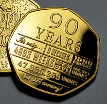 Load image into Gallery viewer, 90th Birthday 'But Who's Counting' - 24ct Gold