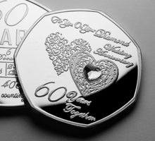 Load image into Gallery viewer, On Your 60th Wedding Anniversary - Silver with Diamante