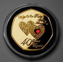 Load image into Gallery viewer, On Our 40th Wedding Anniversary (years, minutes etc.) - 24ct Gold with Gem