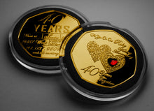 Load image into Gallery viewer, On Our 40th Wedding Anniversary (years, minutes etc.) - 24ct Gold with Gem