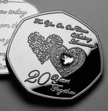 Load image into Gallery viewer, On Our 20th Wedding Anniversary - Silver with Gemstone