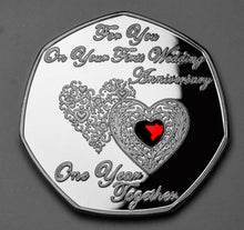 Load image into Gallery viewer, For You On Your First Wedding Anniversary - Silver with Diamante