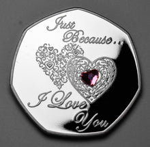 Load image into Gallery viewer, Just Because... I Love You - Silver with Pink Diamante