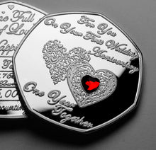 Load image into Gallery viewer, For You On Your First Wedding Anniversary - Silver with Diamante