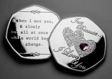 Load image into Gallery viewer, Just Because... I Love You - Silver with Pink Diamante