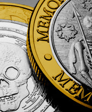 Load image into Gallery viewer, Memento Mori 'MEMORARE NOVISSIMA TUA' - Silver & 24ct Gold
