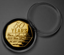 Load image into Gallery viewer, Your 50th Wedding Anniversary - Hours, Minutes etc - 24ct Gold with Gem
