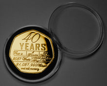Load image into Gallery viewer, On Our 40th Wedding Anniversary (years, minutes etc.) - 24ct Gold with Gem