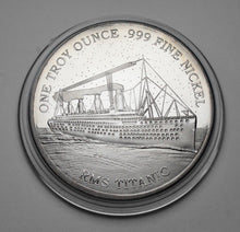 Load image into Gallery viewer, .999 Nickel Round - 1 Troy Ounce (31.1g) - RMS TITANIC