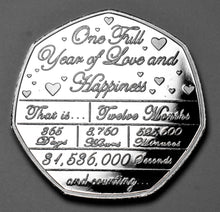 Load image into Gallery viewer, On Our First Wedding Anniversary - Red Diamante - Silver