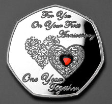 Load image into Gallery viewer, For You On Your First Anniversary -  Red Diamante - Silver