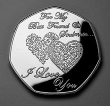 Load image into Gallery viewer, Best Friend and Soulmate - Happy Valentine&#39;s Day - Silver