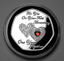 Load image into Gallery viewer, For You On Your First Anniversary -  Red Diamante - Silver