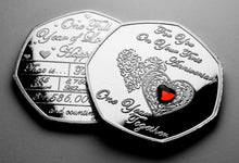 Load image into Gallery viewer, For You On Your First Anniversary -  Red Diamante - Silver