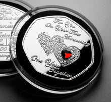 Load image into Gallery viewer, For You On Your First Anniversary -  Red Diamante - Silver