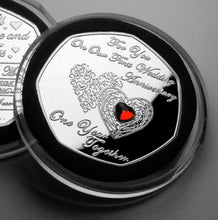 Load image into Gallery viewer, On Our First Wedding Anniversary - Red Diamante - Silver