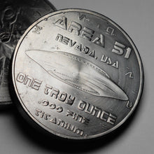 Load image into Gallery viewer, .999 Titanium Round - 1 Troy Ounce (31.1g) - AREA 51, ALIEN