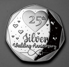 Load image into Gallery viewer, 25th Wedding Anniversary - Silver