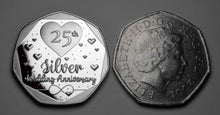 Load image into Gallery viewer, 25th Wedding Anniversary - Silver