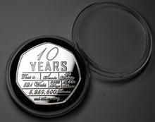 Load image into Gallery viewer, On Your 10th Wedding Anniversary (Days, Hours, Minutes etc) - Silver
