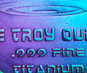 .999 Titanium Round - 1 Troy Ounce (31.1g) - AREA 51, ALIEN -IRIDESCENT