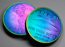 Load image into Gallery viewer, .999 Titanium Round - 1 Troy Ounce (31.1g) - AREA 51, ALIEN -IRIDESCENT