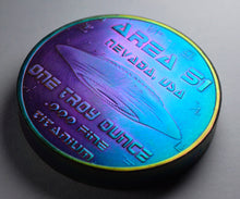 Load image into Gallery viewer, .999 Titanium Round - 1 Troy Ounce (31.1g) - AREA 51, ALIEN -IRIDESCENT