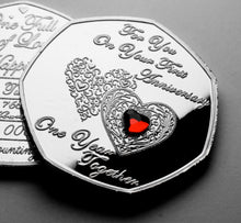 Load image into Gallery viewer, For You On Your First Anniversary -  Red Diamante - Silver