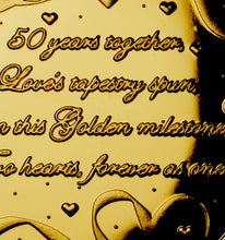 Load image into Gallery viewer, 50th Wedding Anniversary - 24ct Gold