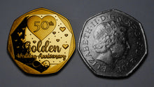 Load image into Gallery viewer, 50th Wedding Anniversary - 24ct Gold
