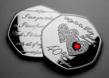 Load image into Gallery viewer, On Our 40th Wedding Anniversary (poem) - Silver with Diamante