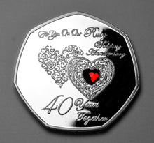 Load image into Gallery viewer, On Our 40th Wedding Anniversary (poem) - Silver with Diamante