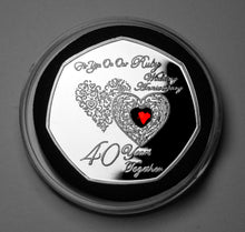 Load image into Gallery viewer, On Our 40th Wedding Anniversary (poem) - Silver with Diamante