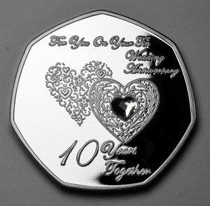 On Your 10th Wedding Anniversary - Hours, minutes, seconds - Silver