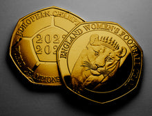 Load image into Gallery viewer, Women's Football LIONESSES Dual Date 2022 2023 - 24ct Gold in Presentation Case