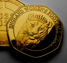 Load image into Gallery viewer, Women's Football LIONESSES Dual Date 2022 2023 - 24ct Gold in Presentation Case
