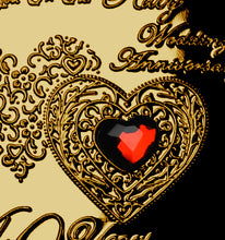 Load image into Gallery viewer, On Our 40th Wedding Anniversary (years, minutes etc.) - 24ct Gold with Gem