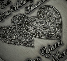 Load image into Gallery viewer, On Our First Wedding Anniversary Medal - Antique Silver