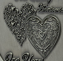 Load image into Gallery viewer, On Our First Wedding Anniversary Medal - Antique Silver