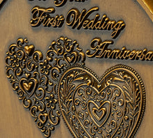 Load image into Gallery viewer, On Your First Wedding Anniversary Medal - Antique Gold