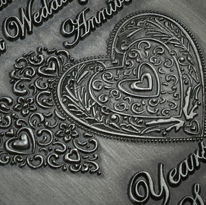 On Your First Wedding Anniversary Medal - Antique Silver