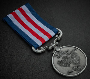 On Your First Wedding Anniversary Medal - Antique Silver