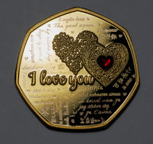 Load image into Gallery viewer, Happy Anniversary &#39;I Love You&#39; with Gemstone - 24ct Gold