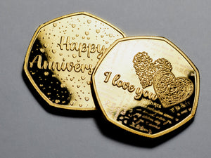 Happy Anniversary 'I Love You' - 24ct Gold