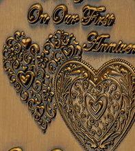 Load image into Gallery viewer, On Our First Anniversary Medal - Antique Gold
