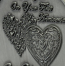 Load image into Gallery viewer, On Your First Anniversary Medal - Antique Silver