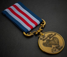 Load image into Gallery viewer, On Our 10th (Titanium) Wedding Anniversary Medal in Case - Antique Gold